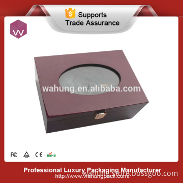 new design locked wooden wine box with acrylic window wooden gift wine case
